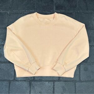 Lululemon Perfectly Oversized Cropped Crew Softstreme Peach Orange Size 4